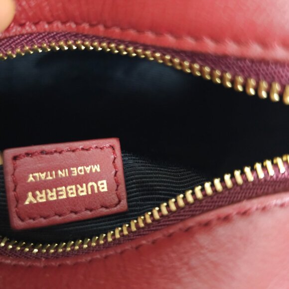Burberry Cube Micro CB Smooth Mini Bag Red Leather Gold Lock & Key Italy - Picture 8 of 15